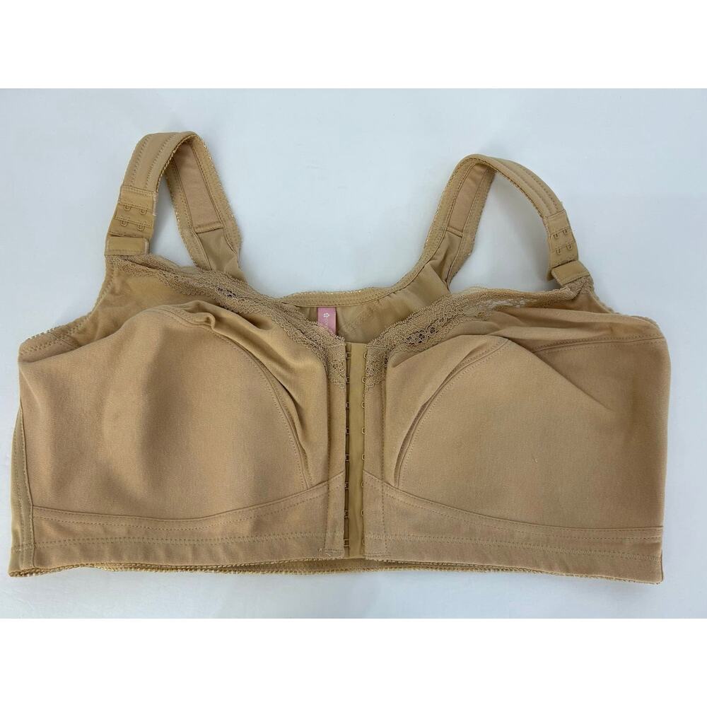 Comfort Choice Size 42 DDD Shaping Posture Front Closure Wireless Bra Nude Tan